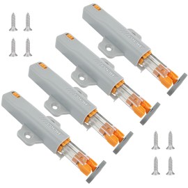 4 Pack Push to Open Latches, Heavy Duty Spring-Release Catches, 30N Self-Closing Latches for Cabinets Closets Drawers, Non Magnetic Touch Latch with Screws, Wardrobe Push to Open Door for Cupboards