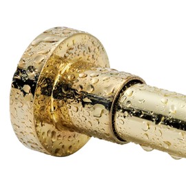 BRIOFOX Spring Tension Curtain Rod 43-73 Inches, Rust-Resistance and Non-Slip Shower Curtain Rod for Window or Bathroom, Gold
