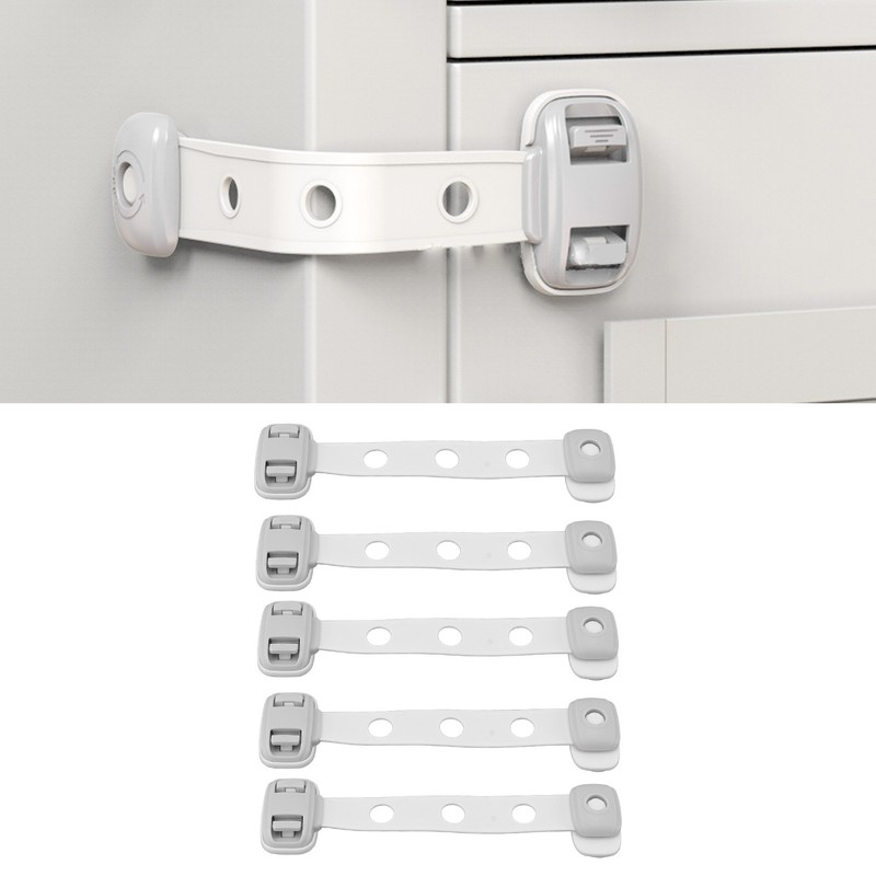 Child Safety Cabinet Proofing Double Lock Adjustable Strong Adhesive Baby
