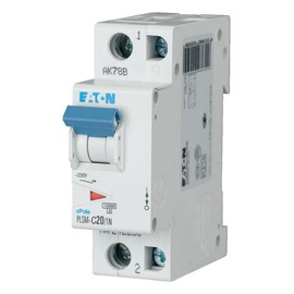 Eaton PLSM-C20/1N-MW Circuit Breaker 20A 1P+N 1-Pin + N C-Characteristics LS Switch (242273 Old 244801)