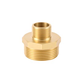 lasuroa Solid Brass Garden Hose Adapter, 3/4" GHT to 1-1/2" NPT Male to Male Connector Thread for Outdoor Watering, Faucet & Pipe Fittings