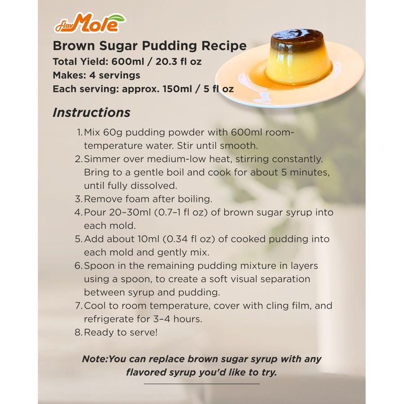 Flavmore Pudding Powder Mix (2.2 lbs), Cook & Chill (1:10