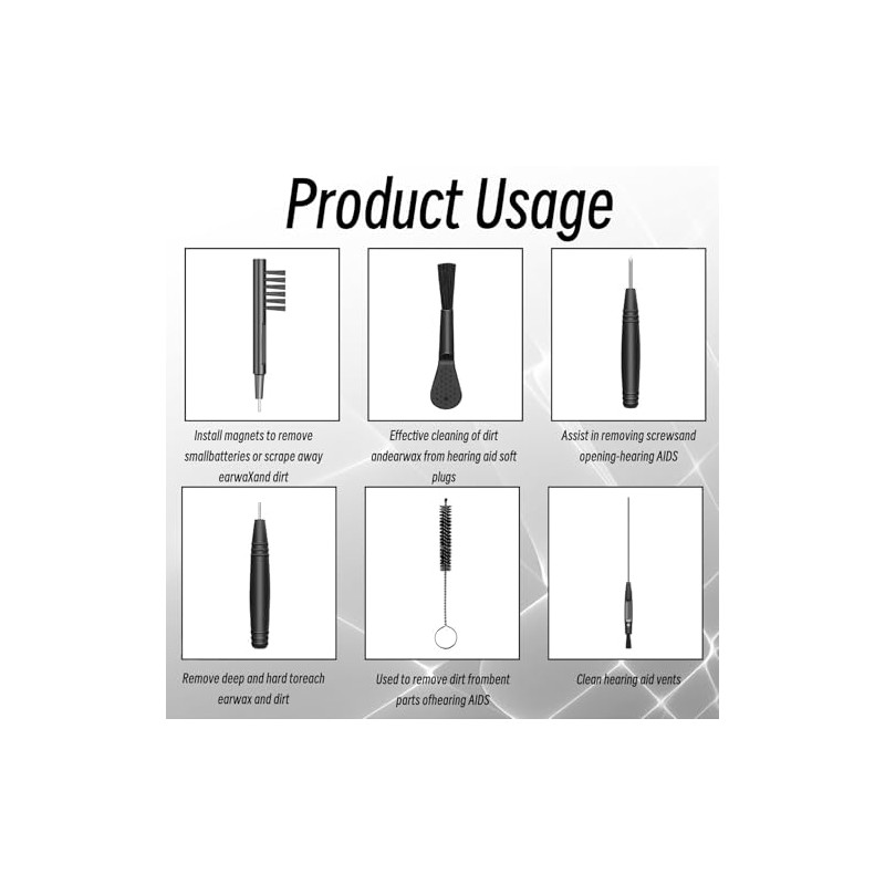 Hearing Aid Cleaning Set, Hearing Aid Cleaning Tools, Hearing Aid