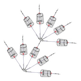 Abaodam 10 Pcs Small Stainless Steel Bait Cage Feeder Portable Fishing Gear for Freshwater Saltwater Effortless Baiting Tool for Angling Accessories