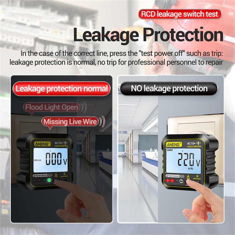 ANENG Multi-function Voice Broadcast Socket Tester Leakage Protection Socket Polarity