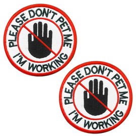 Antrix 2 Pcs Service Dog Patch Dog Harness Patch Please Don't Pet Me I'm Working Dog Patch Hook & Loop Dog Vest Patch for Medium and Large Dog Vests Harness Service Dog Guide Dog Farm Dog