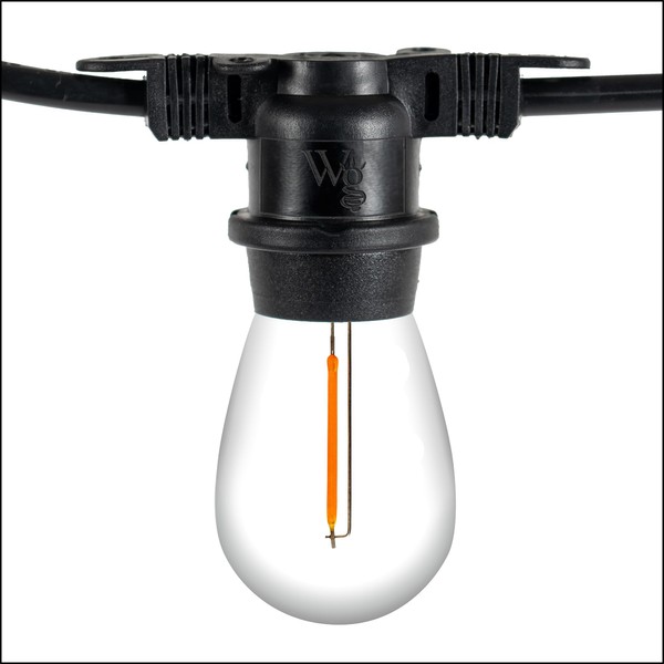 Wintergreen Lighting 50ft S14 Shatterproof Outdoor String Lights, 25 Edison