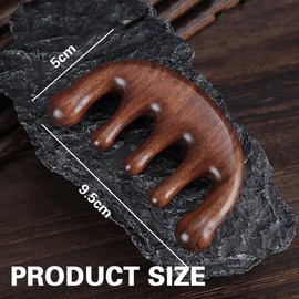 XYTAHDM Scalp Massage Comb, Wooden Comb, Natural Sandalwood Comb, No Static Comb, Wooden Massage Comb with Five Teeth, Scalp Massage Comb, Gua Sha Comb Massage Tool (A)