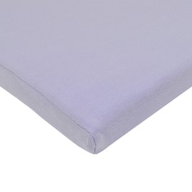 TL Care Supreme - Sábana Bajera Ajustable de algodón 100% Natural, 45,7 x 91,4 cm, Color Lavanda, Suave y Transpirable, para niñas