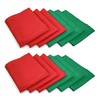 TableLinensforLess [12 Pack, Red/Green] Christmas Cloth Napkins 20x20 Inches, Polyester