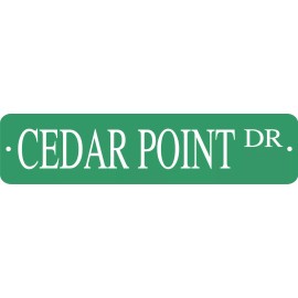 Cedar Point Amusement Park near Sandusky Ohio classic replica metal street sign