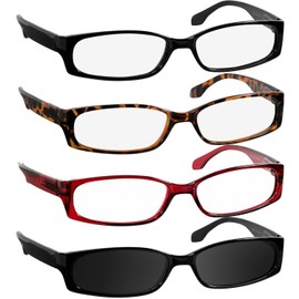 TruVision Readers Reading Glasses - 9503H -Black-Tort-Red-1Blk Sun-2.25