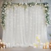 10×10ft White Tulle Backdrop Curtain with Lights String for Parites,