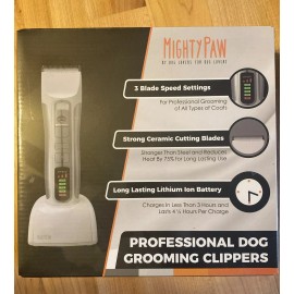 Mighty Paw Professional Dog Clippers, Premium Grade Dog Grooming Kit, 3 Speeds..