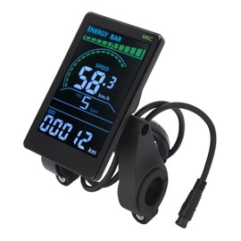 M6C Electric Bike LCD Display Meter, 24V 36V 48V 60V Waterproof Electric Bike Control Panel with 6 Pin Cable Headlight Connector for Electric Bike Modification Accessories