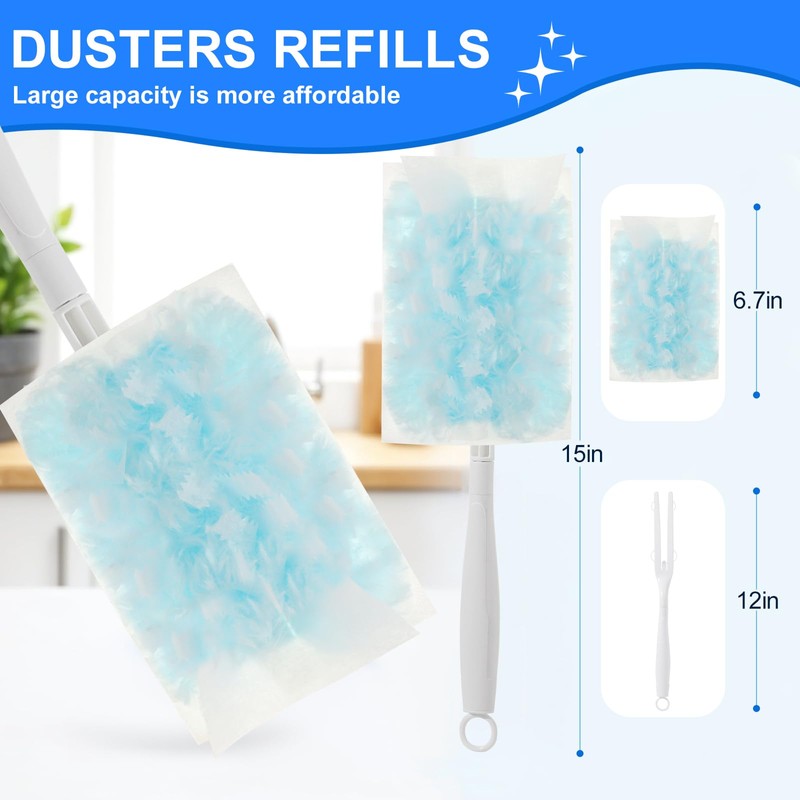 15Pack Duster Refills Compatible with Flash Dusters, Multi Surface 180