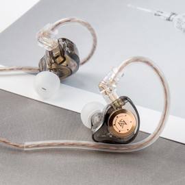 keephifi KZ EDX Pro - Auriculares intraurales con Cable Dual DD en los oídos, Auriculares estéreo HiFi con Cable Desmontable para músicos, audiófilos, entusiastas de la música (Negro, sin micrófono)