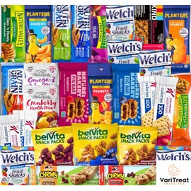 Healthy Snack Variety Box for Adults -Deluxe Assortment with Granola Bars, Nuts, and Snacks for Students, Office, and Gifts (28 Count)