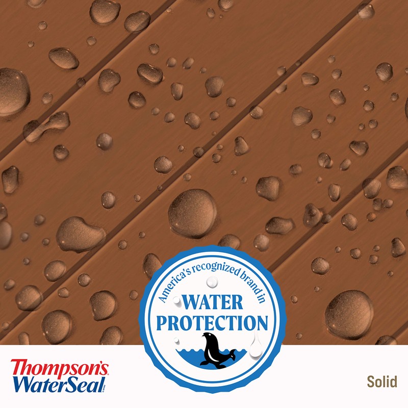 Thompson’s WaterSeal Solid Color Waterproofing Wood Stain and Sealer, Chestnut