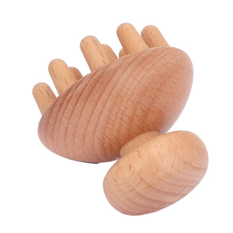 Wood Mushroom Massager Promote Circulation Clear Meridians Portable Manual Massage