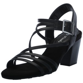 Easy Street Women's Orien Heeled Sandal, Black, 6 X-Wide