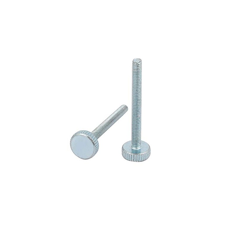 sourcing map M4 x 40 mm Thread Zinc Plate Knurled