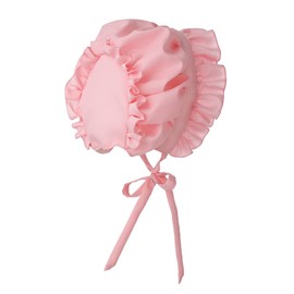 COSDREAMER Girls Women Mop Hat Colonial Pilgrim Prarie Bonnet Hats (Pink 1)