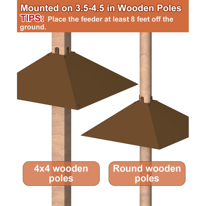 Khordin Metal Squirrel Baffle for 4x4 Post, Outside Wooden Pole