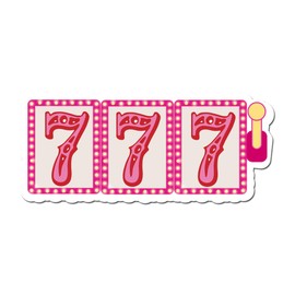 777 Casino Slot Machine Pink Lucky Jackpot Lottery 4 inch Full Color Indoor Outdoor Vinyl Decal