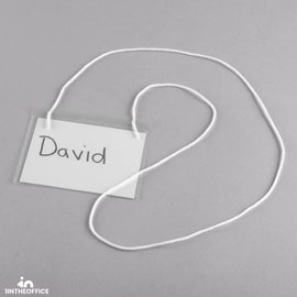 1InTheOffice ID Badge Holder 3x4, Plastic ID Card Holder, Clear Badge Holder, Lanyard Included, Transparent, 100 Pack