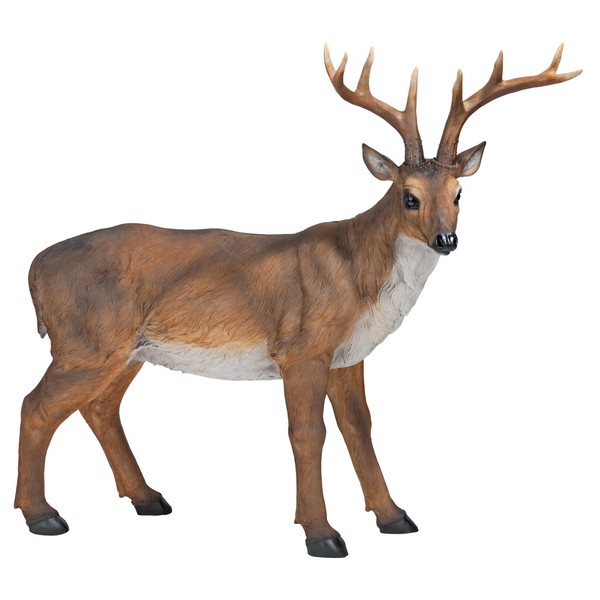 Design Toscano JQ7105 Big Rack Buck Deer Garden Decoy Animal Statue, 28 Inch, Full Color