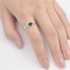 Women's Simple Simulated Black Onyx Unique Ring New .925 Sterling