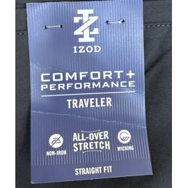 Izod Comfort + Performance Straight Fit Dress Pant Size 34 x 30 Black Color