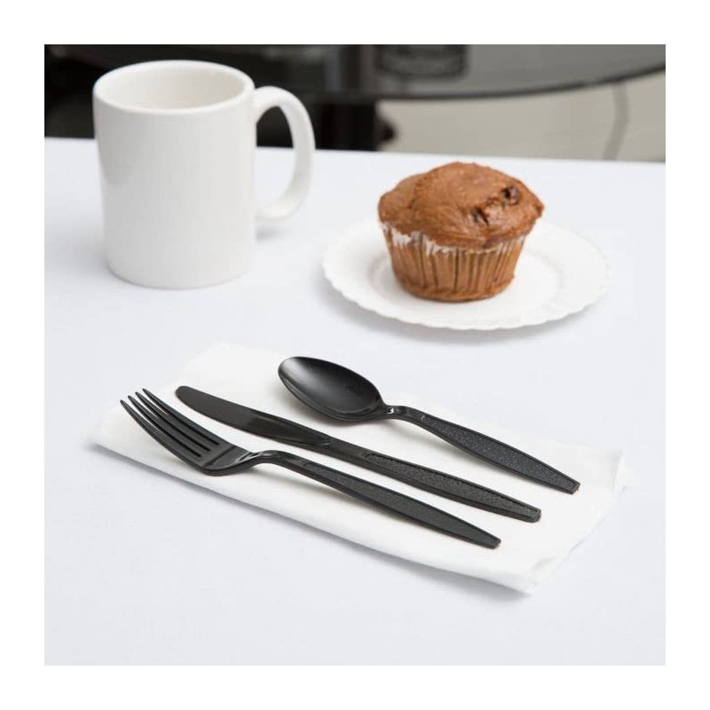 Generic Pack of 50 Heavy Duty Black Plastic Fork, Reusable