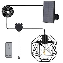 Solar Pendant Light Outdoor Indoor,GOSUNWEY Solar Chandelier Outdoor Storage Shed Solar Powered Lights with Pull Cord,Solar Indoor Lights for Home Chicken Coop Porch Barn Greenhouse Patio Garden