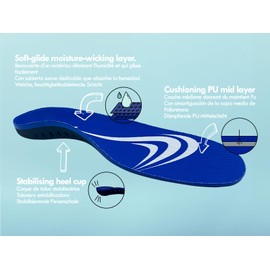 FootActive Sport Insoles for Sports, Leisure and Work, Blue, 42/43 EU - M