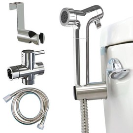 Brass Handheld Bidet Sprayer for Toilet, Jet Sprayer Set with Bidet Hose, Adjustable Water Pressure for Feminine Wash, Shower Toilet Bidet Attachment, Cloth Diaper Sprayer, Easy to Install