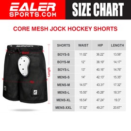 EALER HSM400 Men’s Loose Hockey Shorts Supporter, Core Mesh Jock Hockey Shorts Jock Pants with BioFlex Cup Included Adult, Youth, Boys Sizes