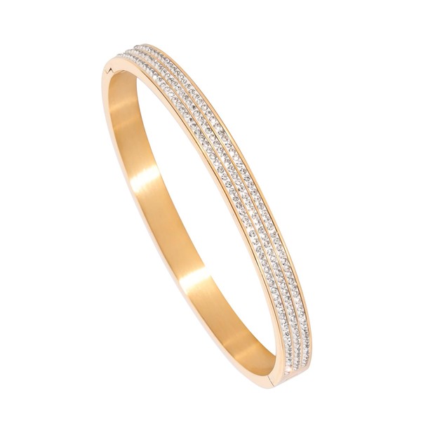 MILAKOO 4/6 mm Oval Shape Stainless Steel Cuff Bangle Bracelet