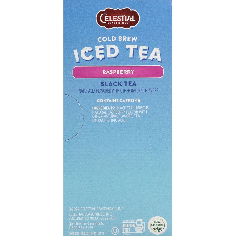 Celestial Seasonings Cold Brew Raspberry Black Iced Tea 18 Tea