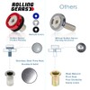 Rolling Gears 32-Pieces M6 Anodized Aluminum Gasket Washer Kit for