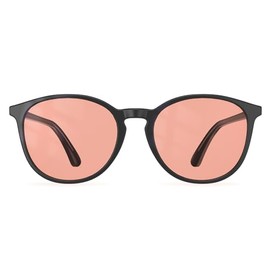 Bloomoak 99.9% Blue Light Blocking Glasses, Gaming Retro Round Glasses, Relieve Eye Fatigue and Improve Sleep, Suitable for Screens/Games/TVs (Rose - 80% - Black Retro Frame, Rose)