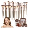 Brochas Maquillaje Profesional Herramientas Cosméticas 56pzs Color Marrón