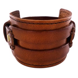 axy LAB1-1 Wide Series Leather Bracelet Genuine Leather Bracelet Vintage Leather Bracelet Surfer Bracelet Men, Leather