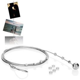 com-four® Set of 12 Magnets 200 cm x 1.2 mm Metal Photo Wire with Magnets for Hanging Photos (Pack of 01)