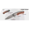 WORKPRO Folding Utility Knife & EDC Pocket Knife Wood Handle