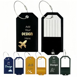 Etiquetas de equipaje de piel personalizadas para maletas, identificación de viaje personalizada