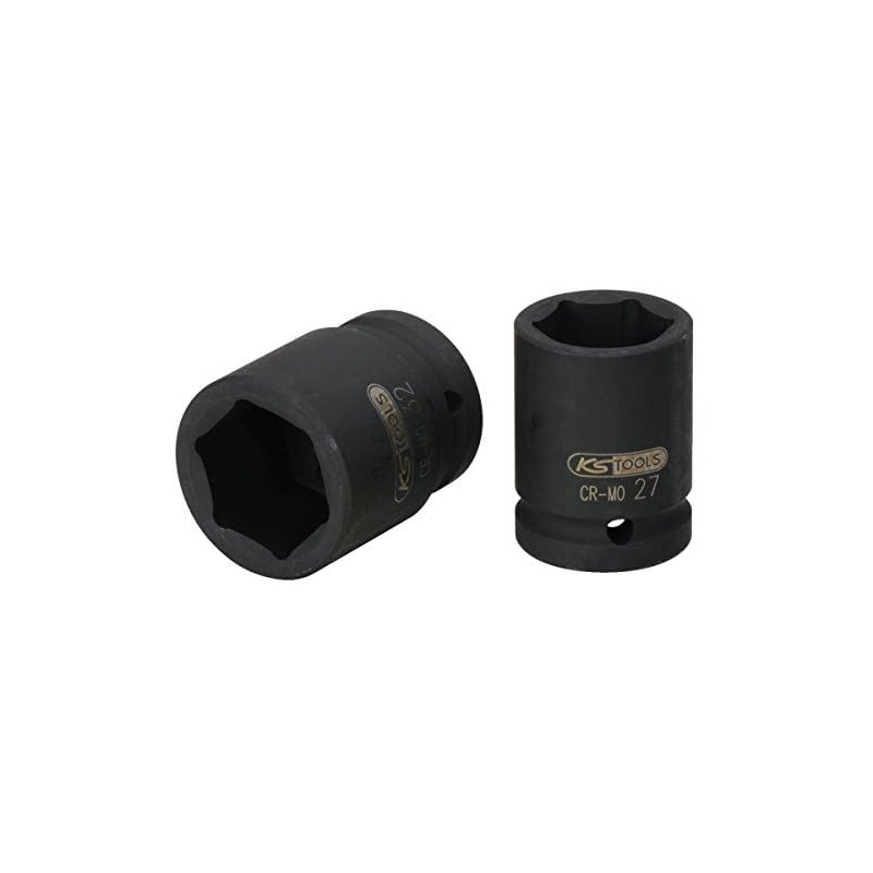 KS Tools 515.1727 Hexagon impact socket, short, 1", 27mm