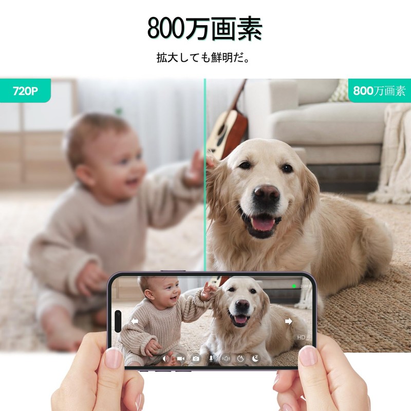 Vsmahome (2K/3 Megapixels) Full HD Surveillance Camera, 2.4 G Wi-Fi