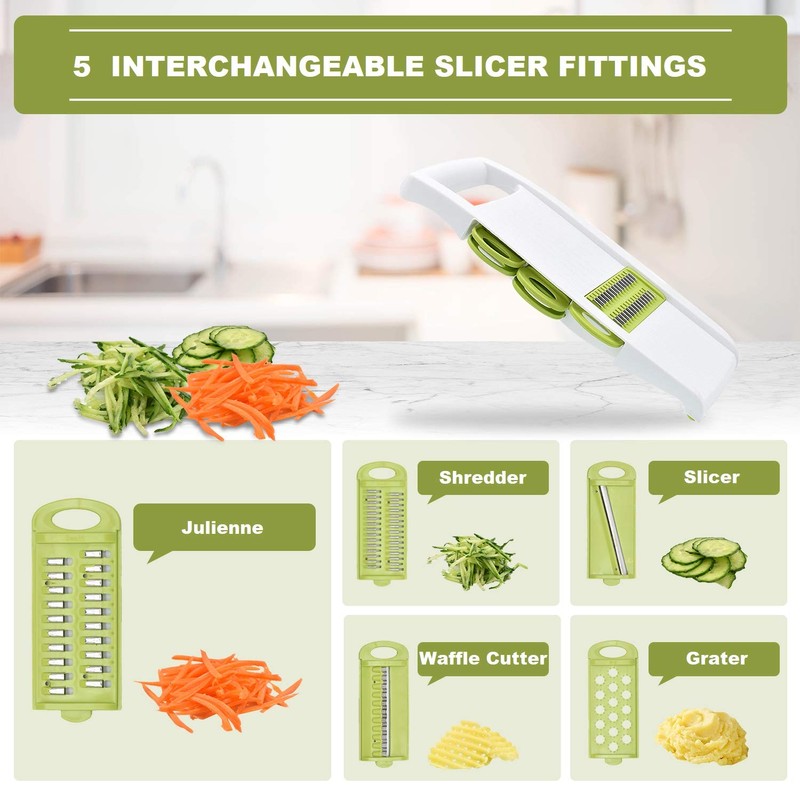 NACOLUS 5 in 1 Mandoline Slicer Vegetable Slicer Mandolin Multi